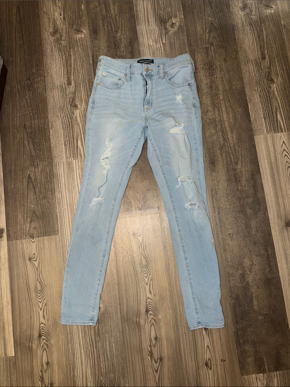 Aeropostale Light Blue Skinny Distressed Jeans